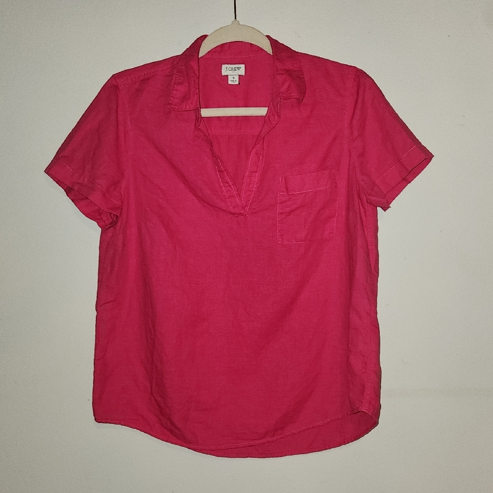 J.Crew Pink Short Sleeve Blouse Size Small